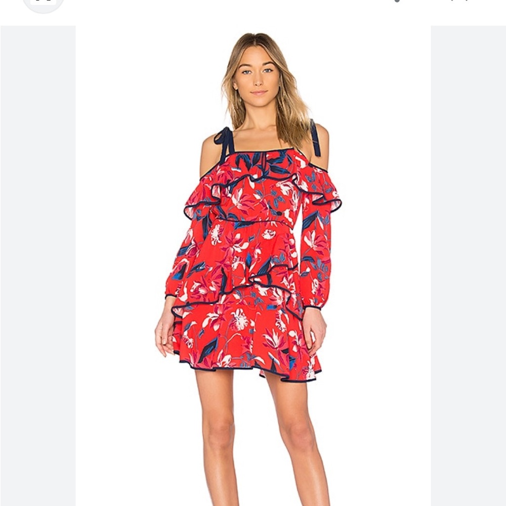 Like new silk Tanya Taylor cold shoulder dress